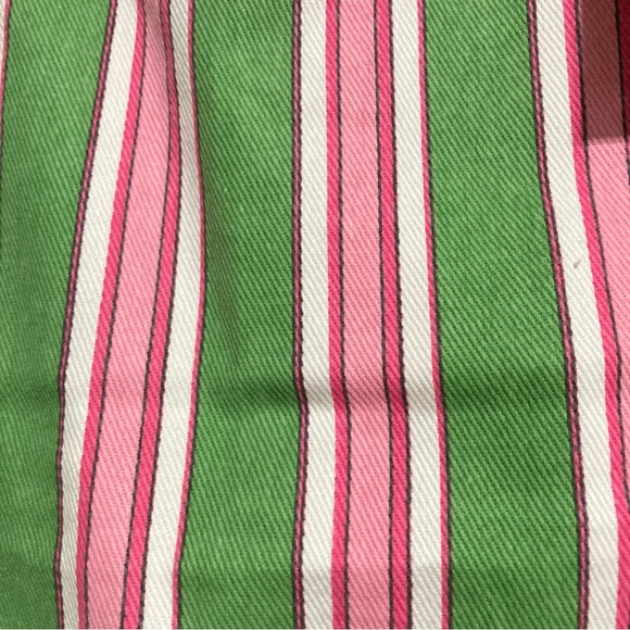 Emi Burke Candy Stripe Pink Green White Child's Apron 25" T x 20" W - Picture 6 of 14